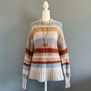 EUC American Eagle Multicolor Striped Wool Blend Sweater Size L